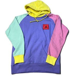 Teddy Fresh Color Block Graphic Hoodie Sweatshirt Purple Pastel Men's Medium